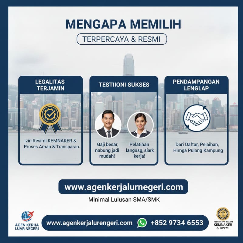 Agen Panyalur Tenaga Kerja ke Hongkong Resmi