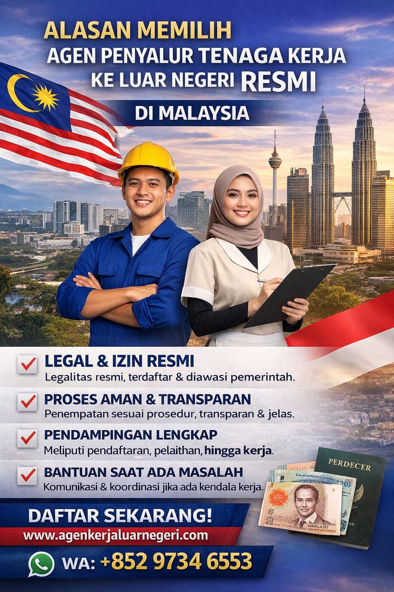 Agen Penyalur Tenaga Kerja Ke Luar Negeri di Malaysia Resmi